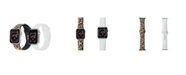 Posh Tech Unisex Leopard and White 2-Pack Replacement Band for Apple Watch, 42mm